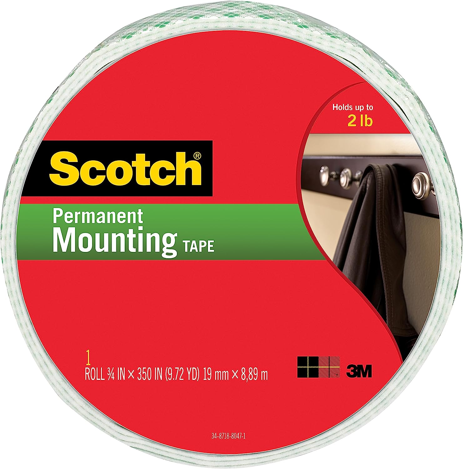 230527223244568_1 Scotch Indoor Mounting Tape, 3/4-in x 350-in, White, Holds up to 2 lbs, 1-Roll (110-Long) - Image 1